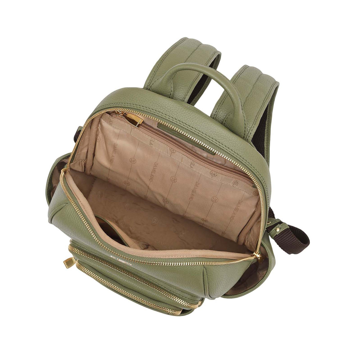 Wax Leather Backpack - Matcha Green