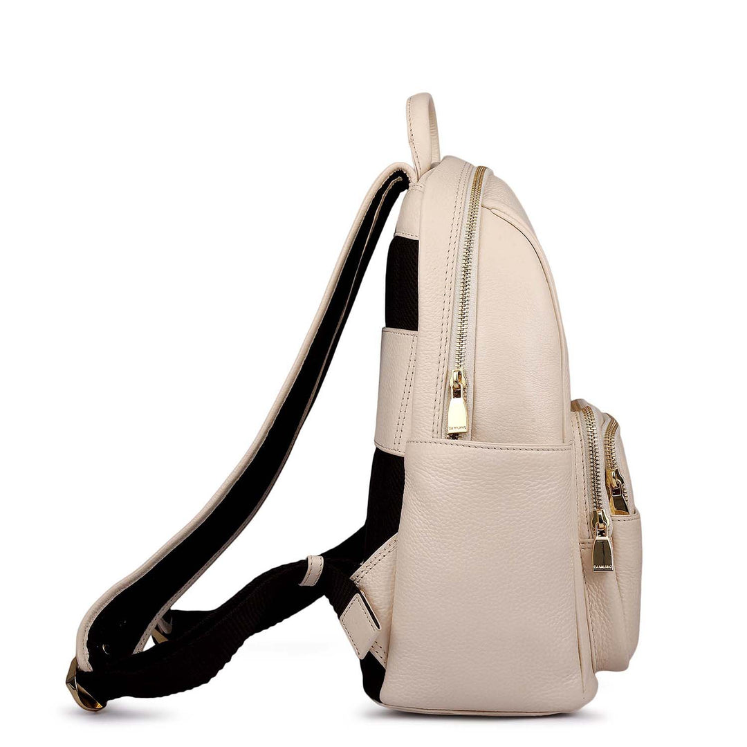 Wax Leather Backpack - Off White