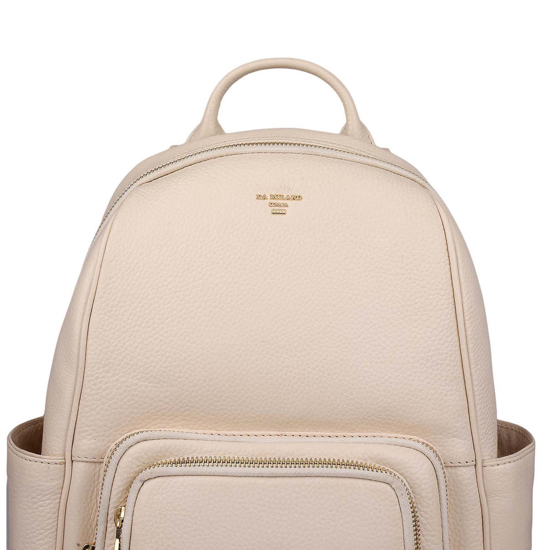 Wax Leather Backpack - Off White