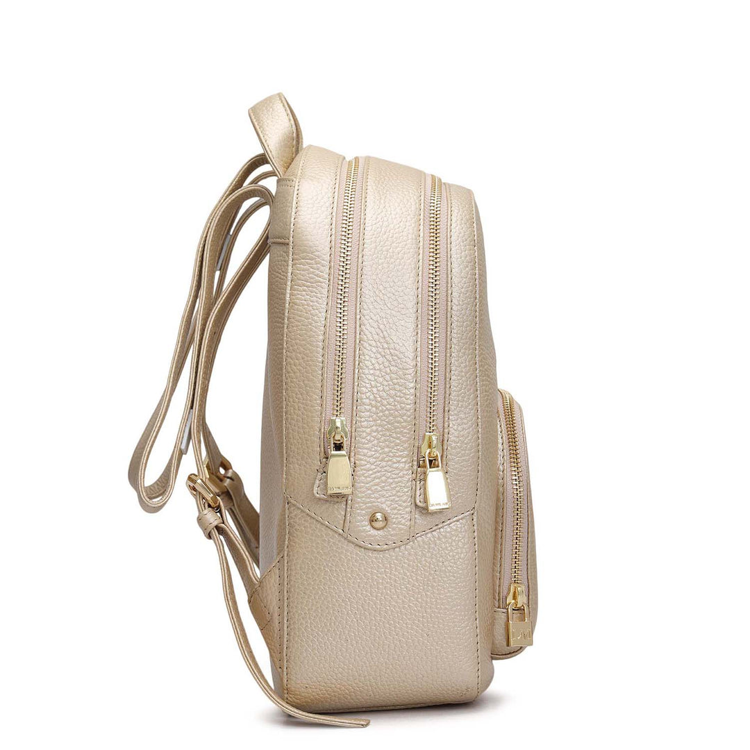 Wax Leather Backpack - Gold
