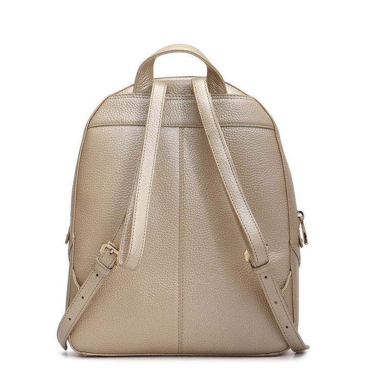 Wax Leather Backpack - Gold