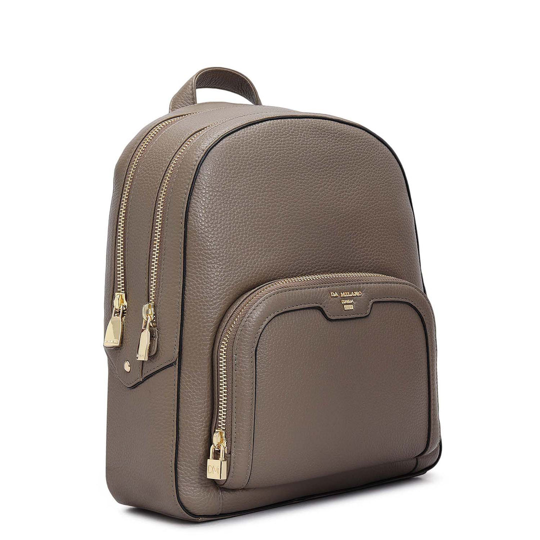 Wax Leather Backpack - Greyish Taupe