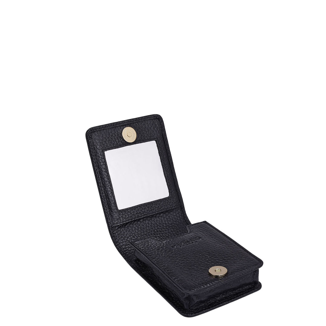 Wax Leather Lipstick Case - Black