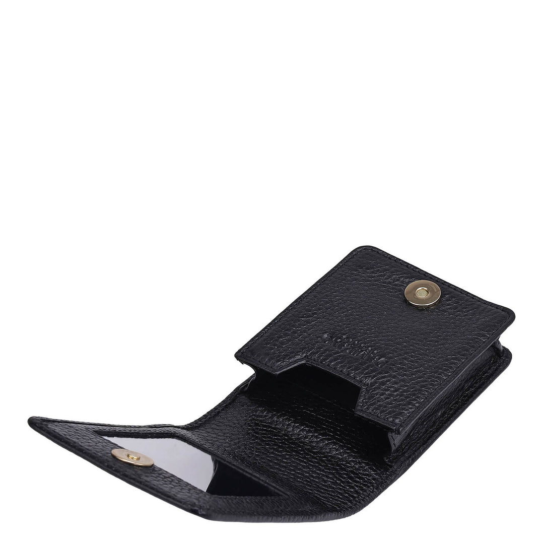 Wax Leather Lipstick Case - Black