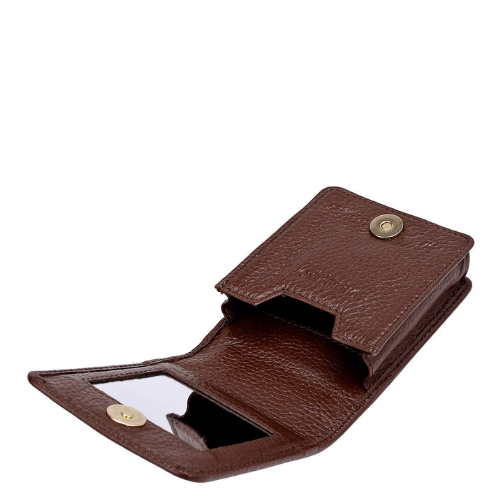 Wax Leather Lipstick Case - Espresso