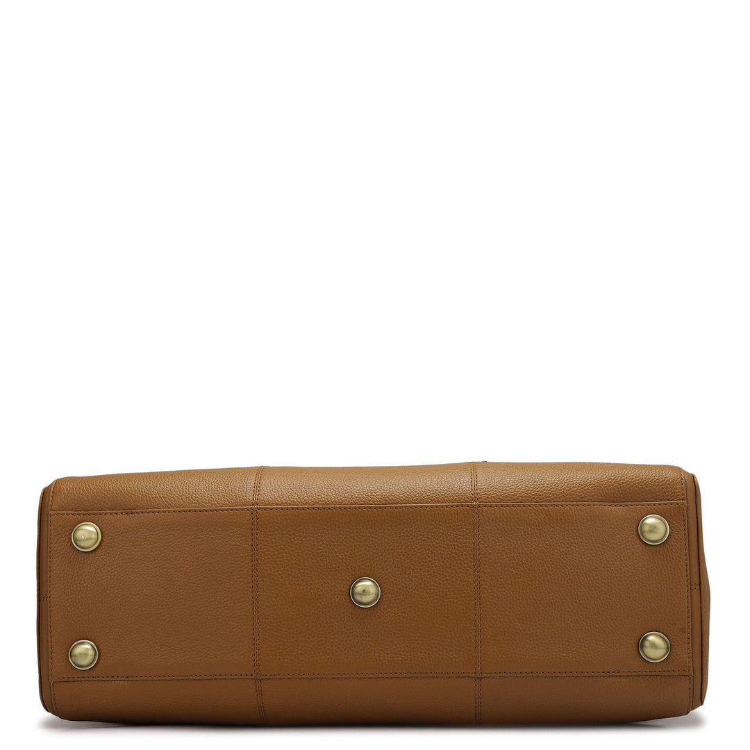 Wax Leather Luggage - Caramel