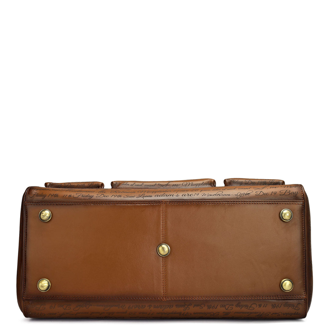 Signato Leather Luggage - Cognac