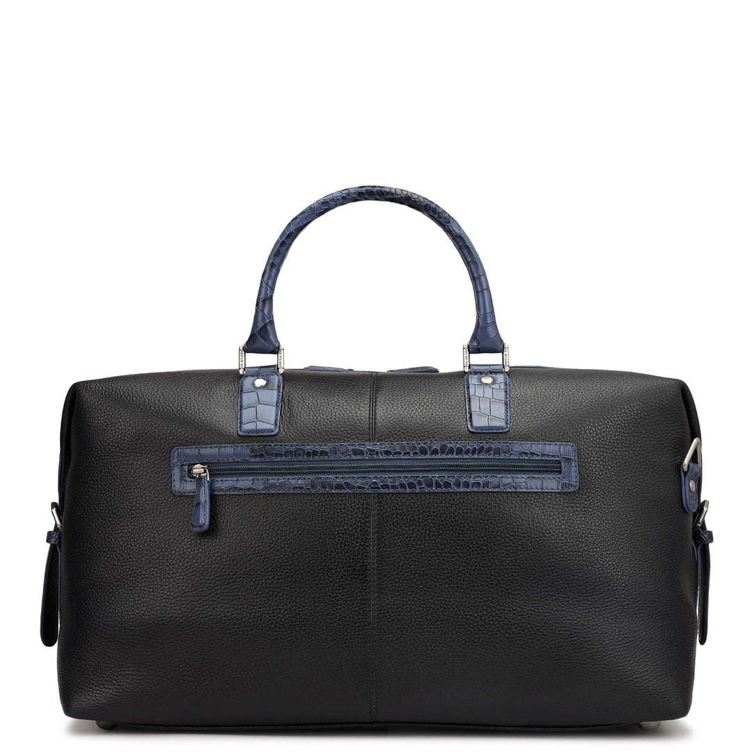 Wax Croco Leather Luggage - Black