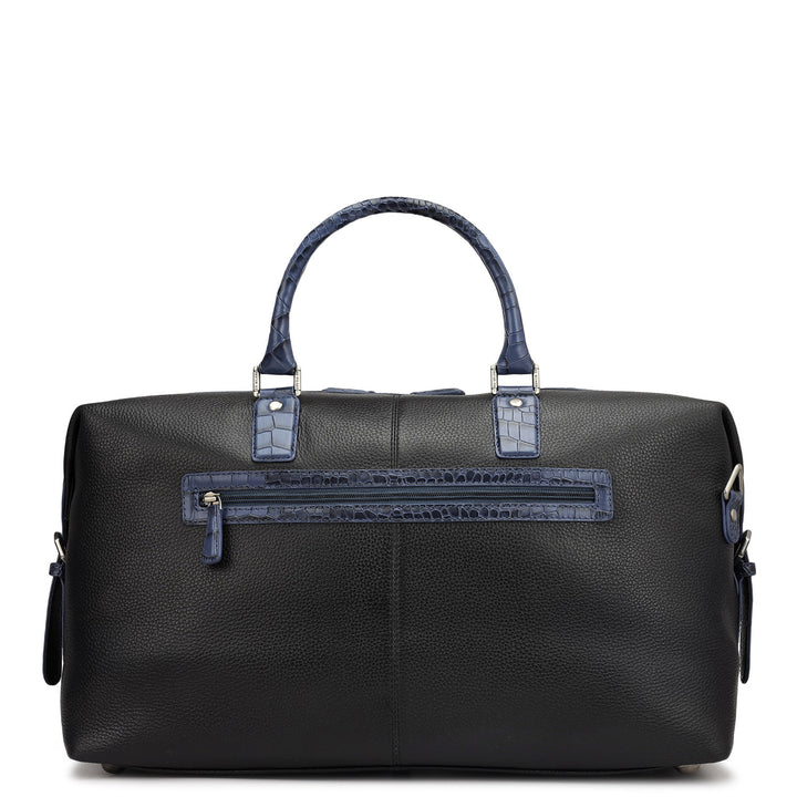 Wax Croco Leather Luggage - Black