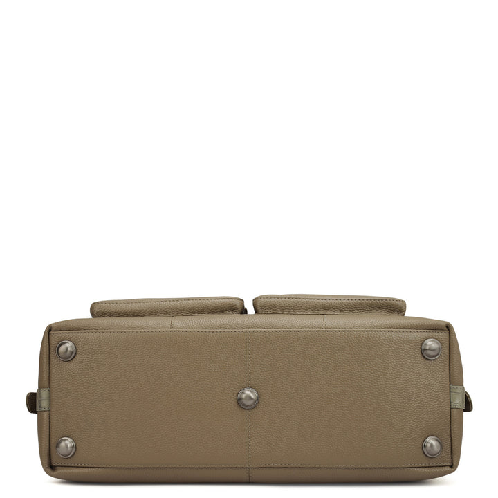 Wax Croco Leather Luggage - Greyish Taupe