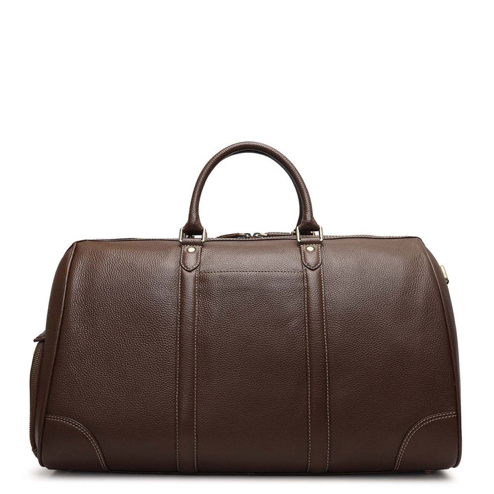 Wax Leather Luggage with Shoe Compartment - Mocha