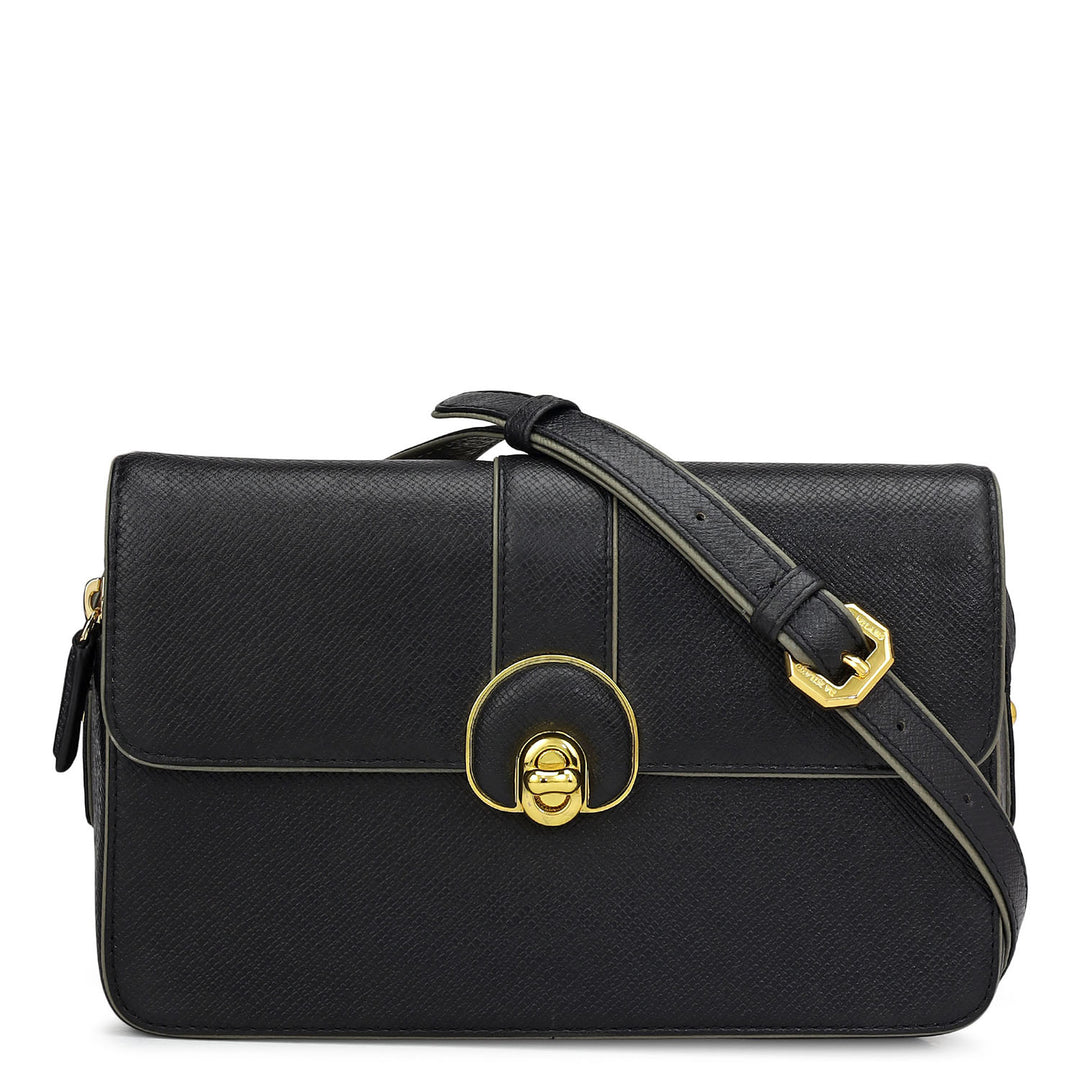 Small Franzy Leather Sling - Black