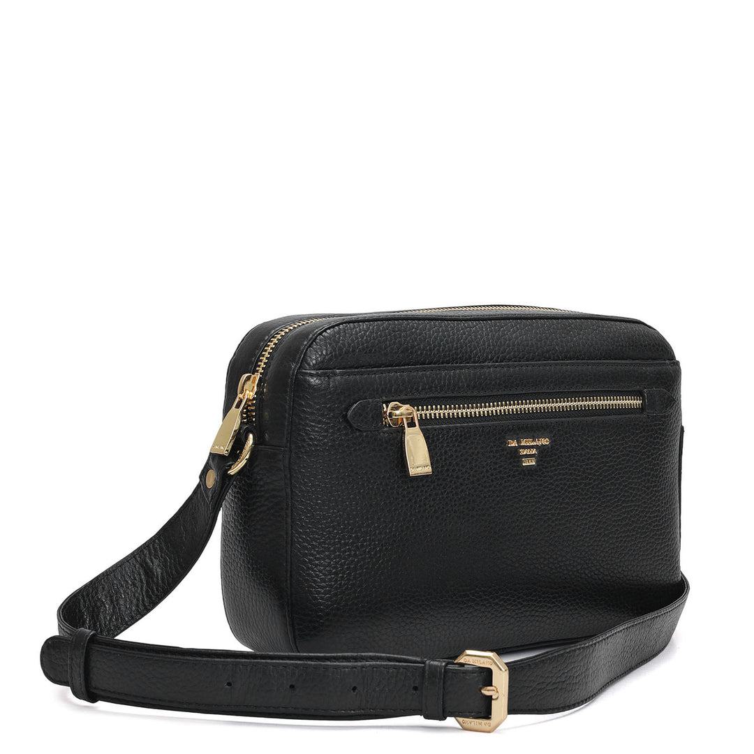 Small Wax Leather Sling - Black