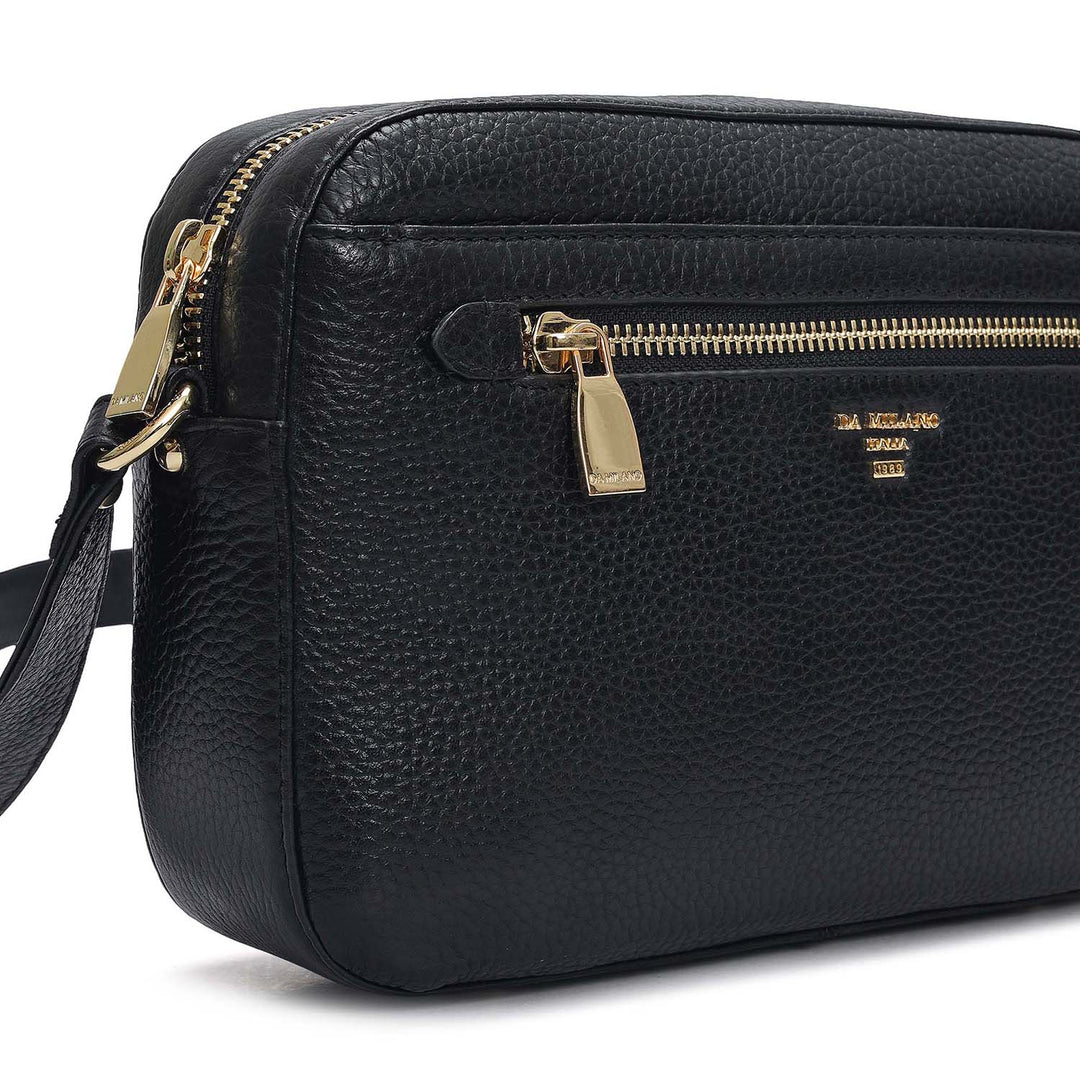 Small Wax Leather Sling - Black