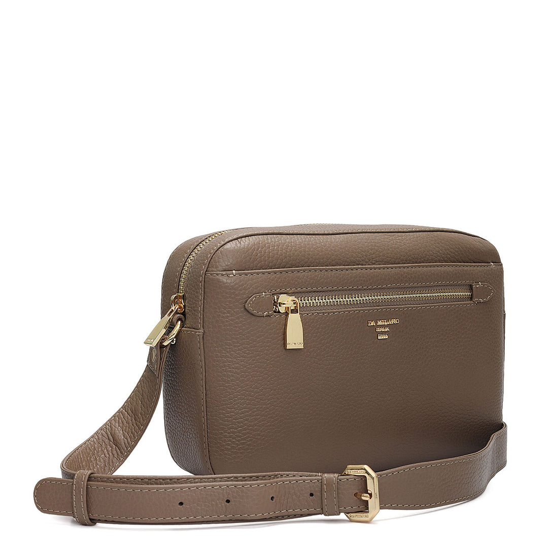 Small Wax Leather Sling - Greyish Taupe