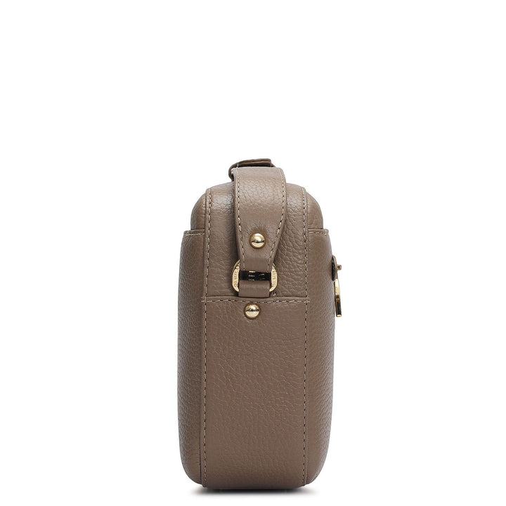 Small Wax Leather Sling - Greyish Taupe