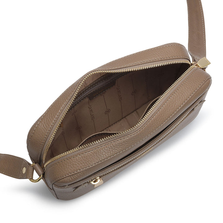 Small Wax Leather Sling - Greyish Taupe