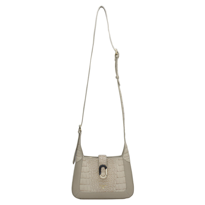 Small Croco Franzy Leather Sling - Frost