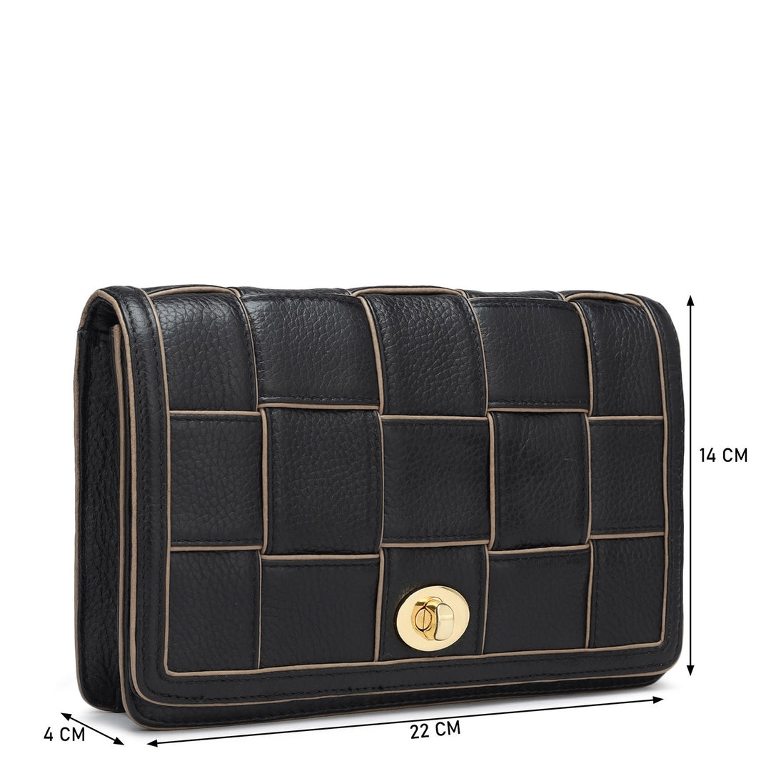 Small Wax Leather Sling - Black