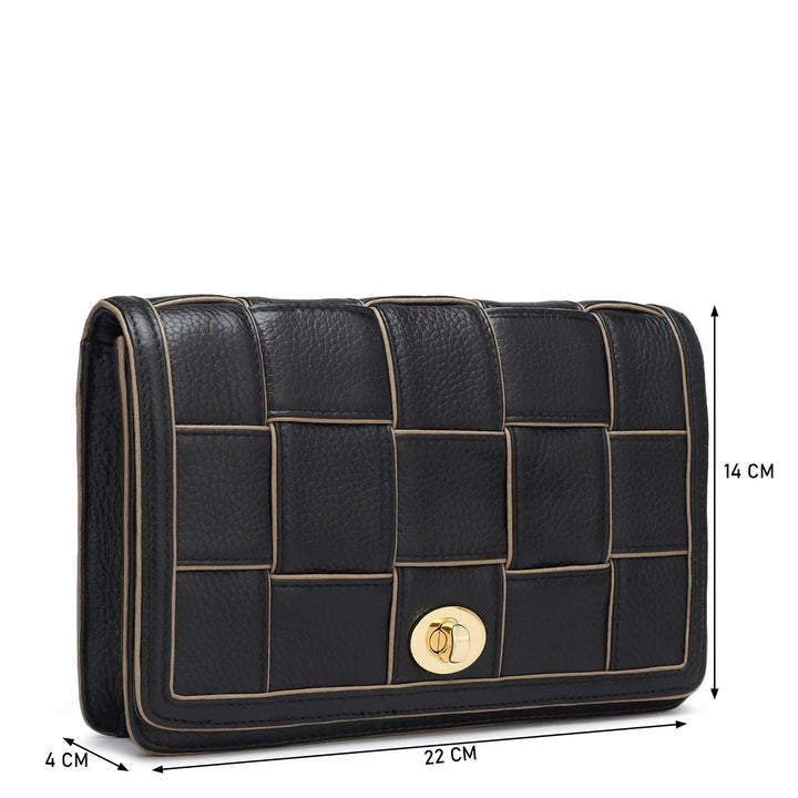 Small Wax Leather Sling - Black