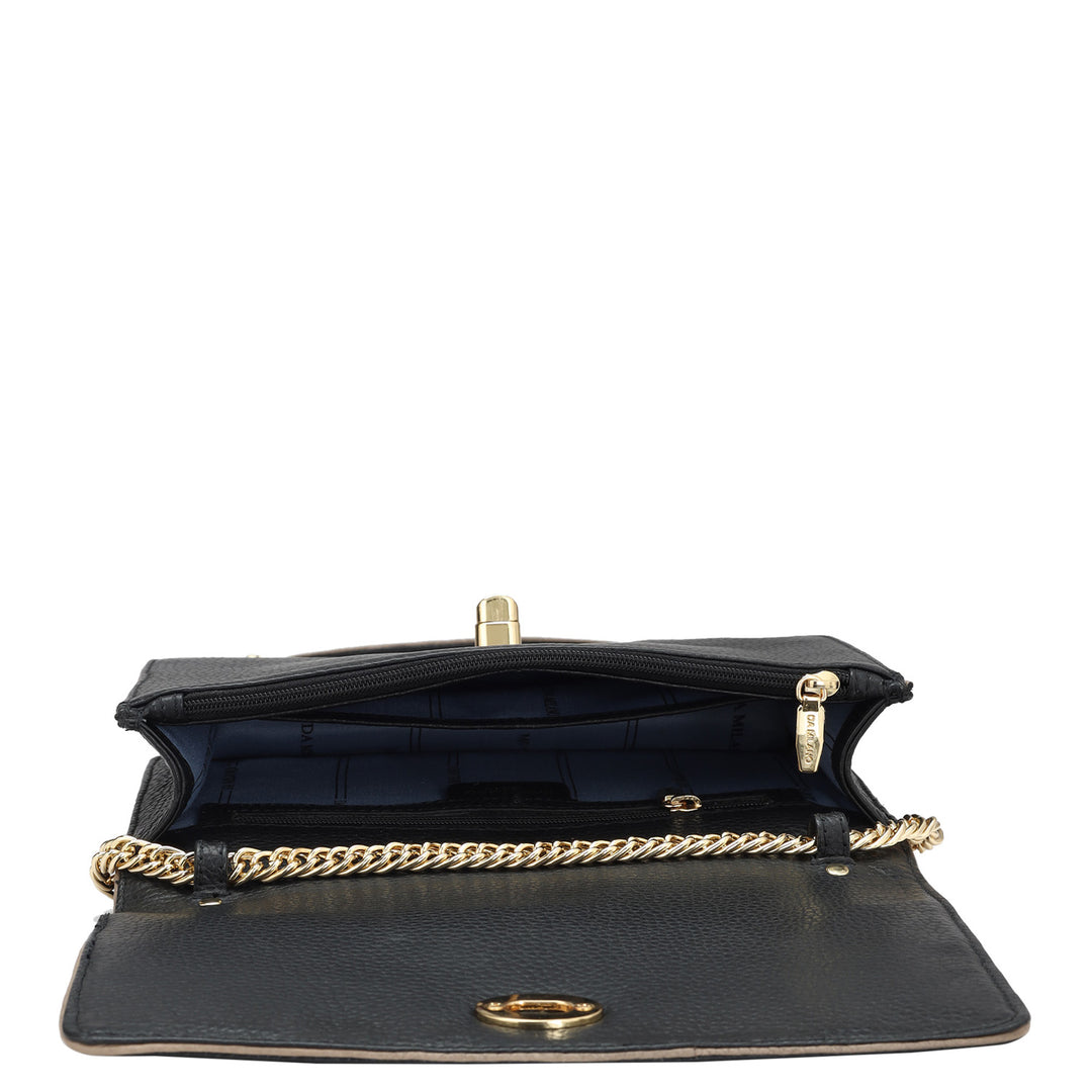 Small Wax Leather Sling - Black