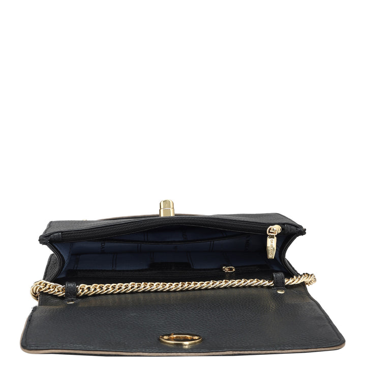 Small Wax Leather Sling - Black