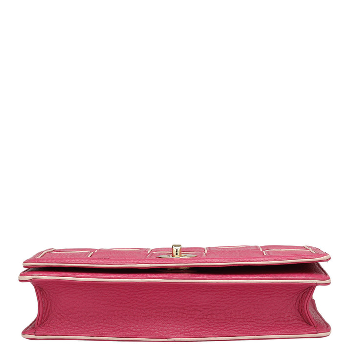 Small Wax Leather Sling - Magenta