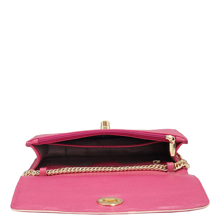 Small Wax Leather Sling - Magenta