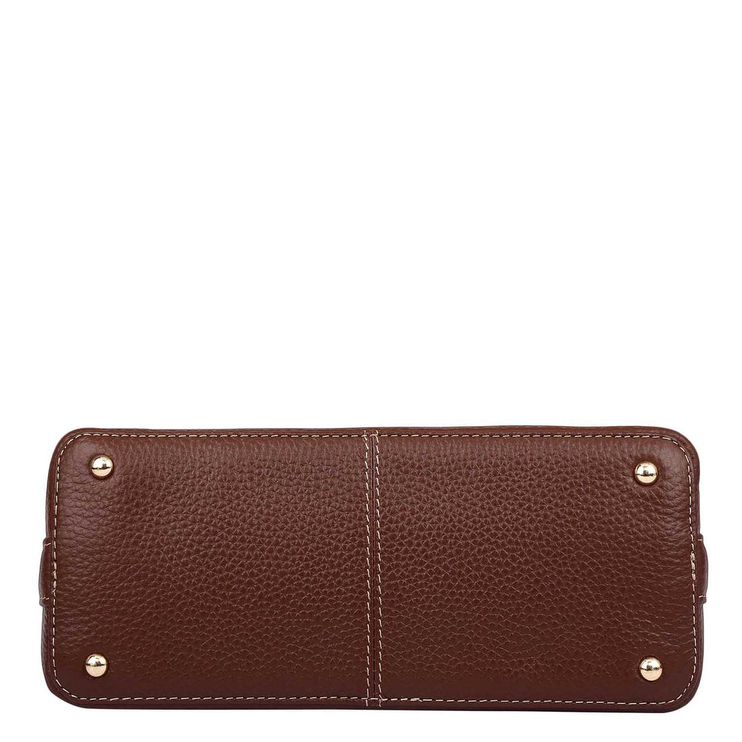 Small Canvas Wax Leather Sling - Beige & Espresso