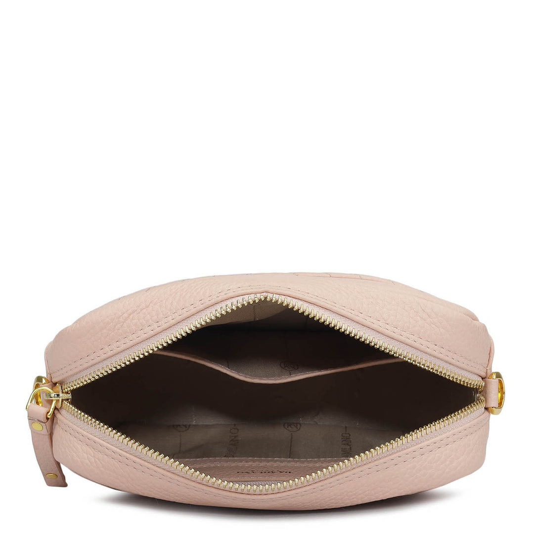 Small Quilting Wax Leather Sling - Feather