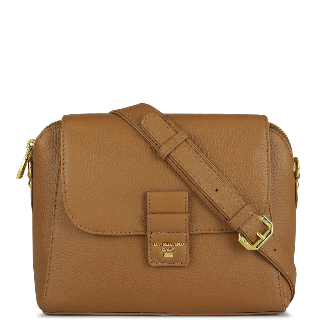 Small Wax Leather Sling - Caramel