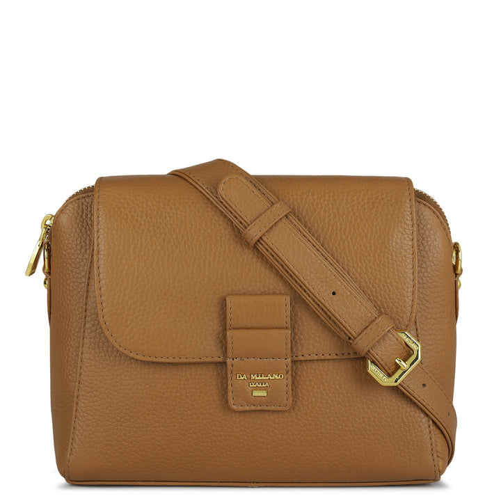 Small Wax Leather Sling - Caramel