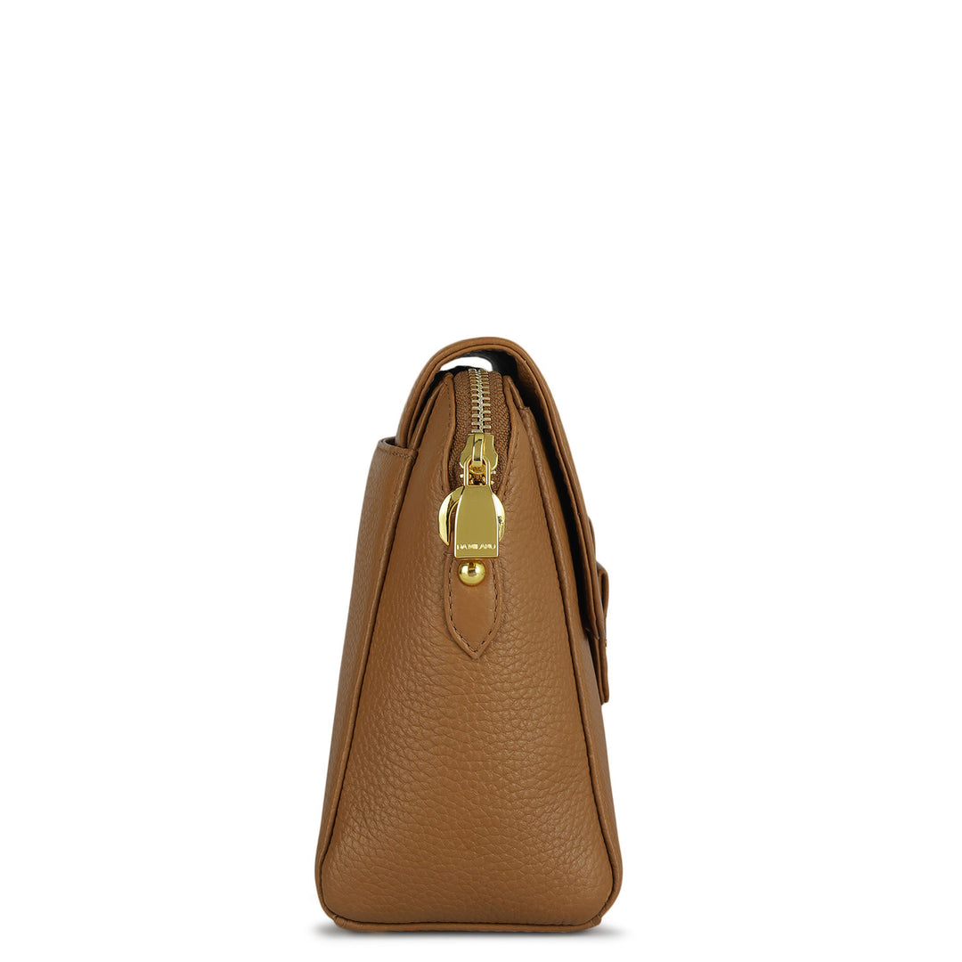 Small Wax Leather Sling - Caramel