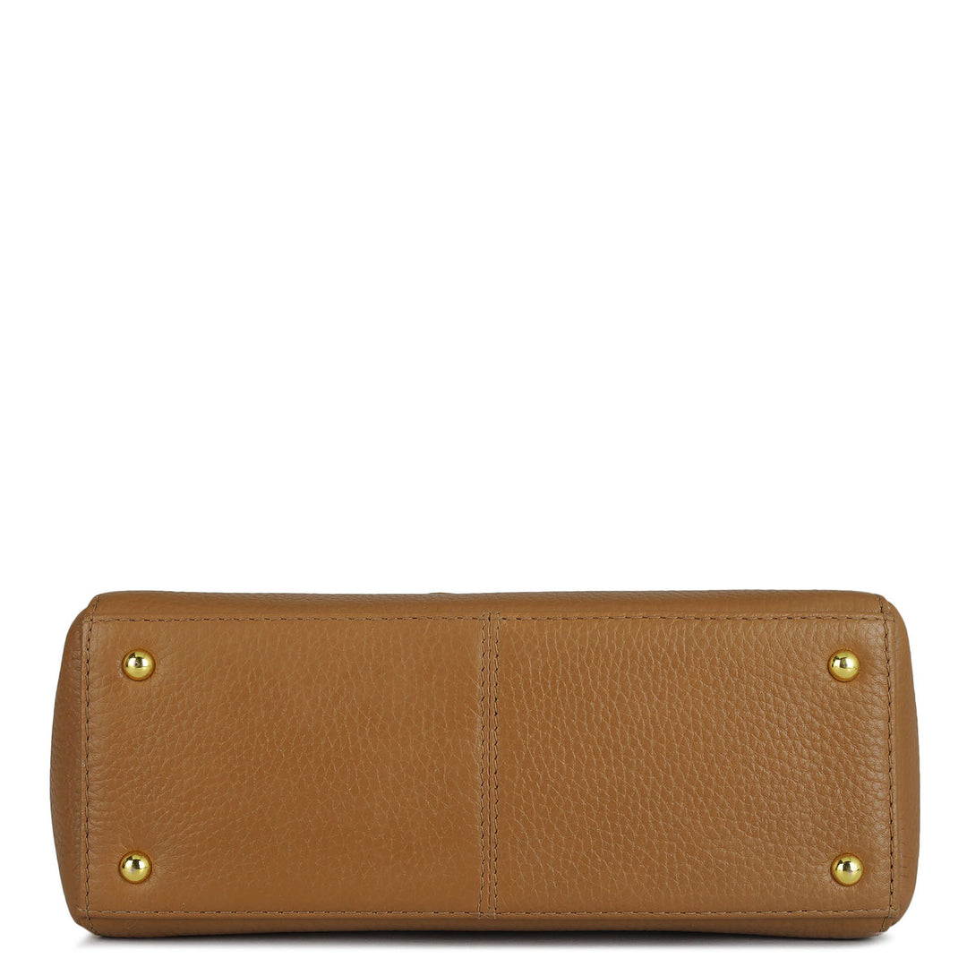 Small Wax Leather Sling - Caramel