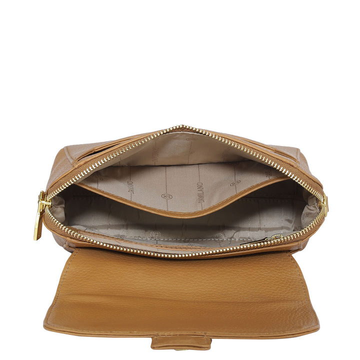 Small Wax Leather Sling - Caramel