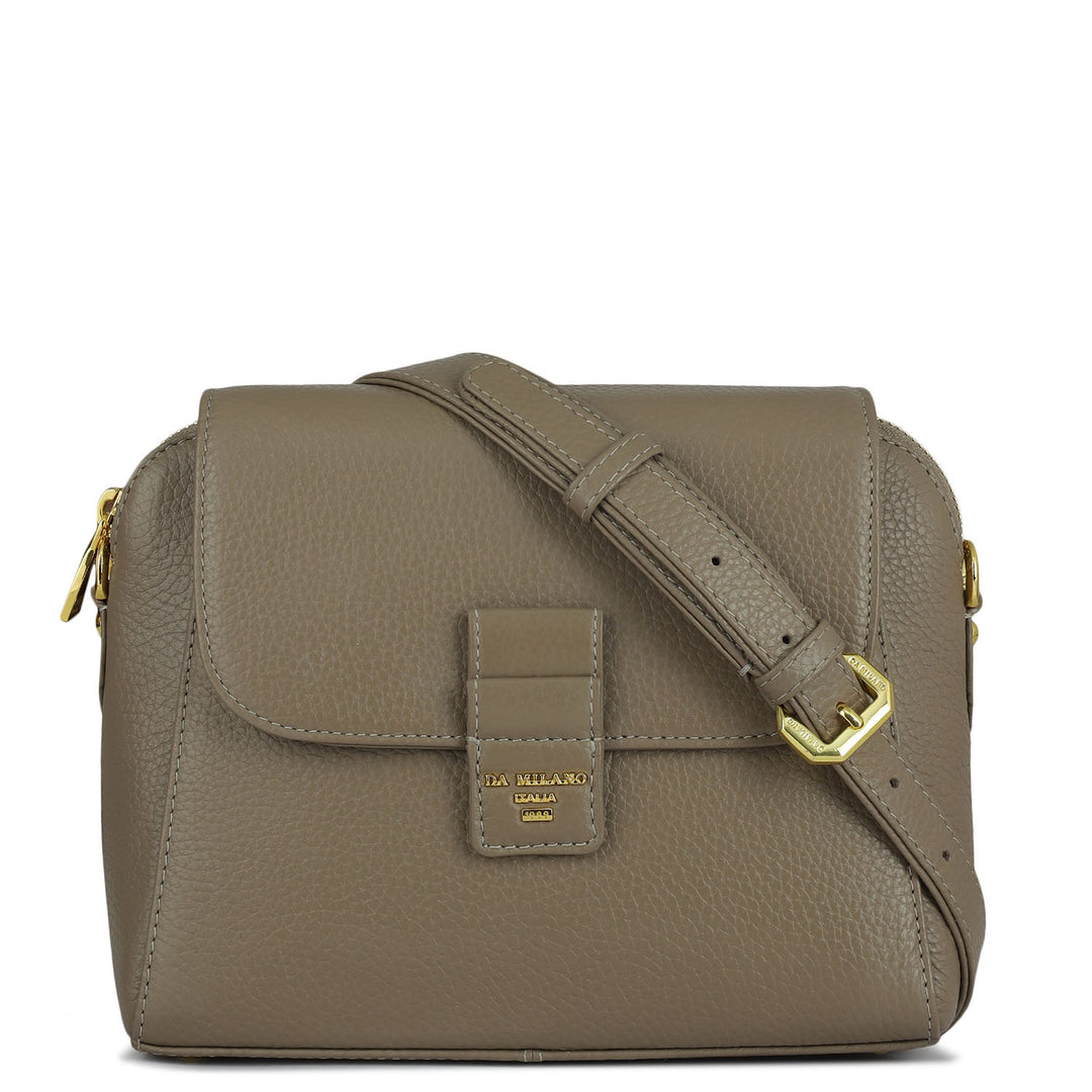 Small Wax Leather Sling - Greyish Taupe