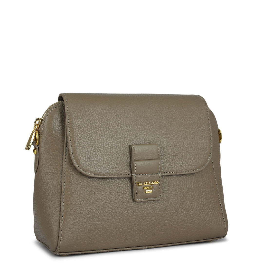 Small Wax Leather Sling - Greyish Taupe