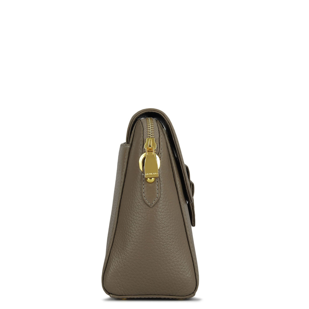 Small Wax Leather Sling - Greyish Taupe