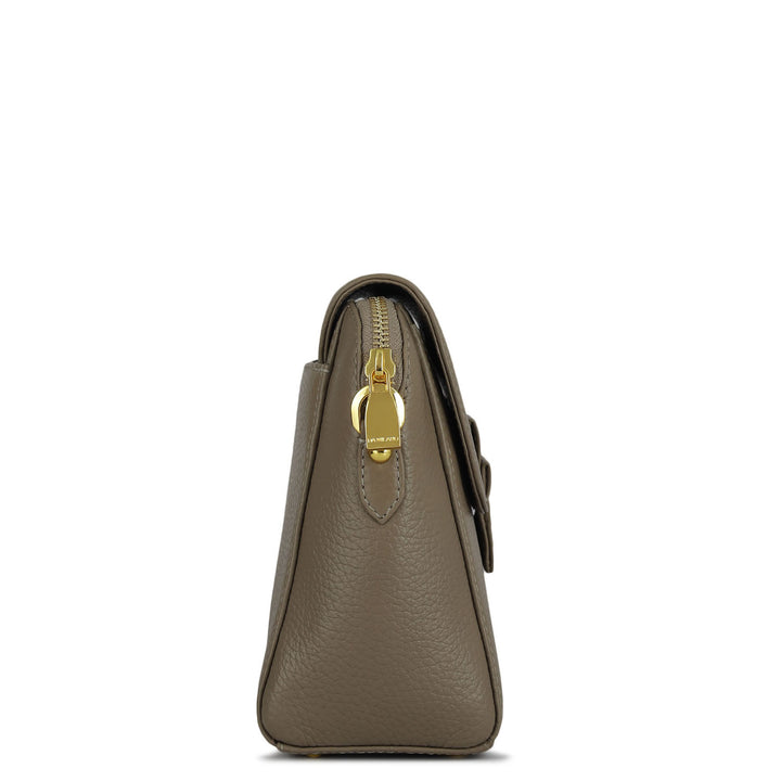 Small Wax Leather Sling - Greyish Taupe