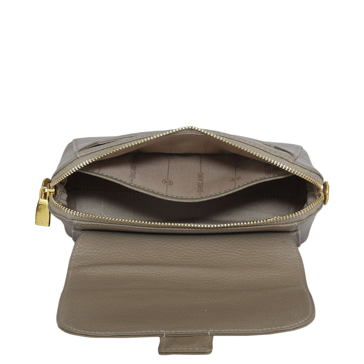 Small Wax Leather Sling - Greyish Taupe