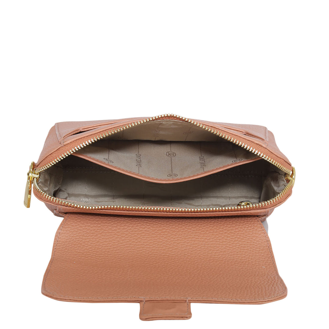 Small Wax Leather Sling - Terracotta