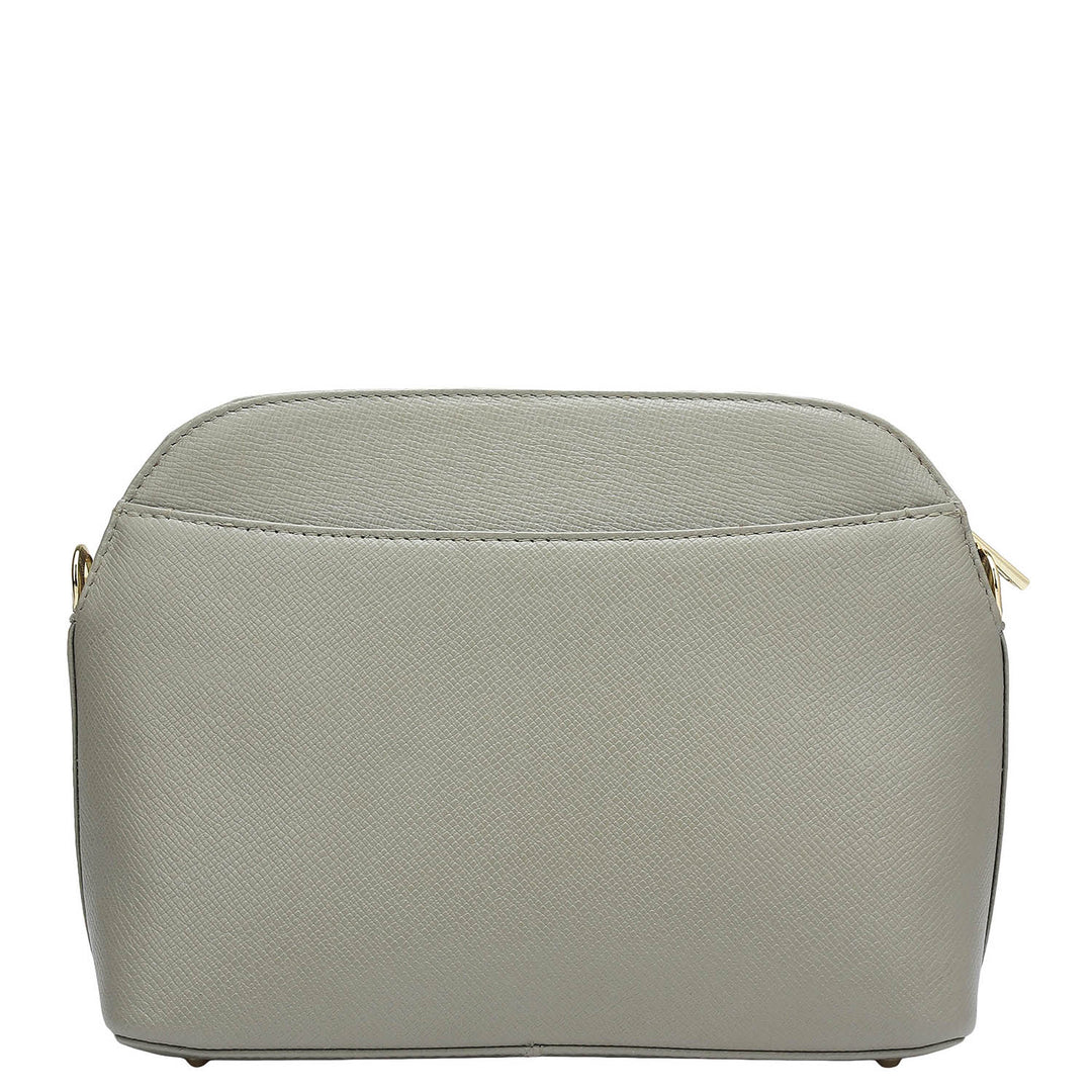 Small Croco Franzy Leather Sling - Stone Grey