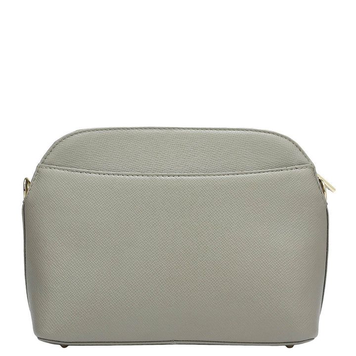 Small Croco Franzy Leather Sling - Stone Grey