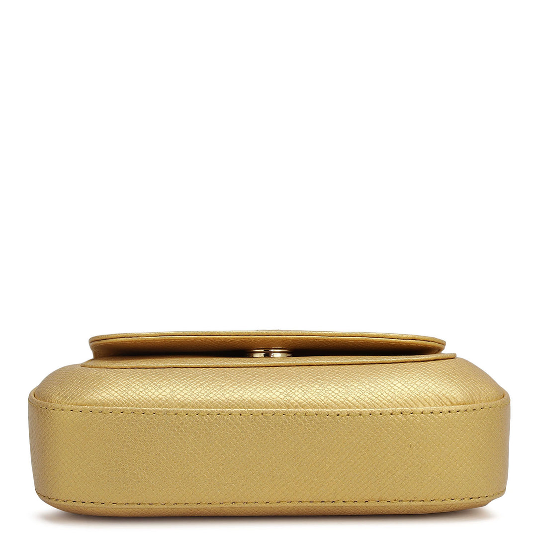 Small Franzy Leather Satchel - Gold