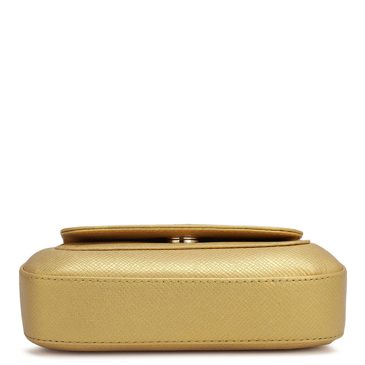 Small Franzy Leather Satchel - Gold