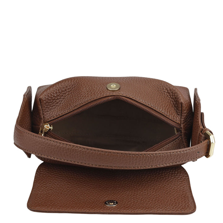 Small Wax Leather Sling - Espresso