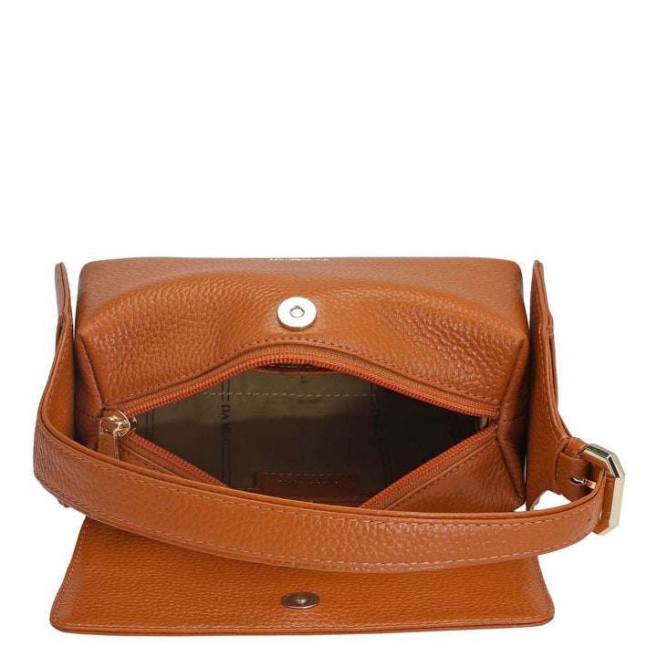 Small Wax Leather Sling - Orange