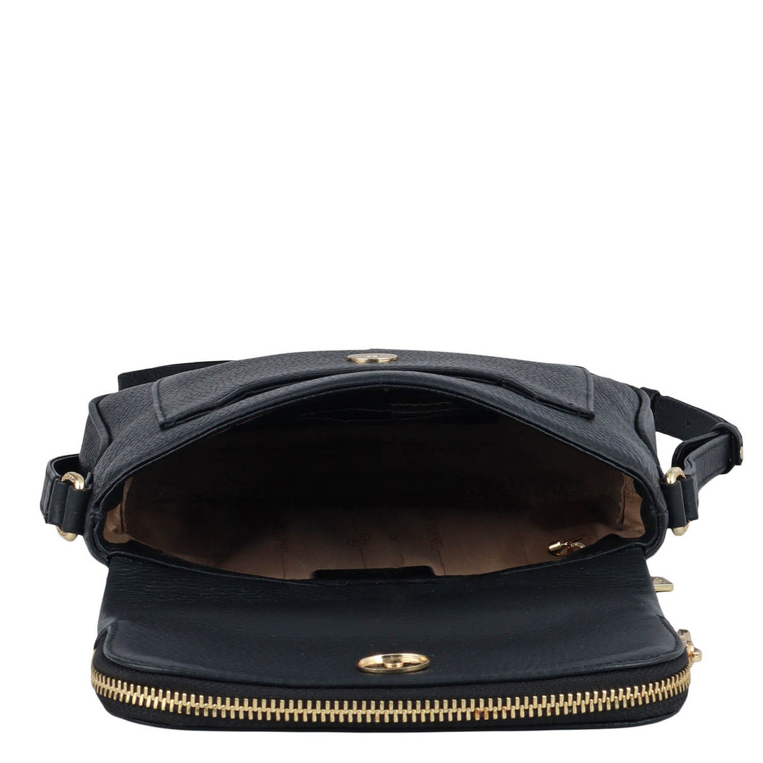 Small Wax Leather Sling - Black