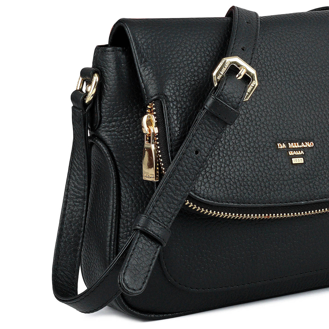 Small Wax Leather Sling - Black