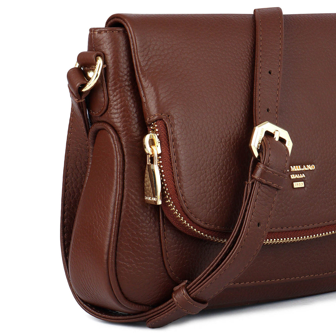 Small Wax Leather Sling - Espresso